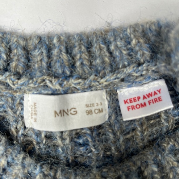 Mango Baby - Jacquard Knitted Sweater Blue - 2-3 years - Kids - Picture 7 of 14